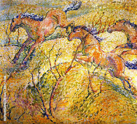 Leaping Horses 1910 by Franz Marc | Oil Painting Reproduction