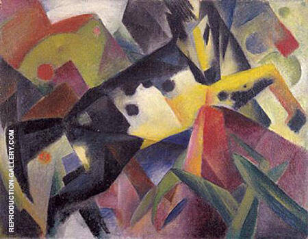 Leaping Horse 1912 by Franz Marc | Oil Painting Reproduction