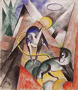 Landscape with Two Horses 1913 By Franz Marc