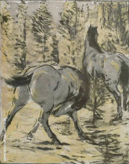 Horses in the Sun 1908 By Franz Marc