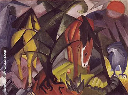 Horses and an Eagle 1912 By Franz Marc