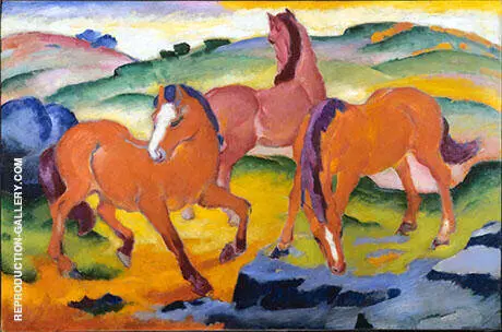 Grazing Horses Red Horses 1911 By Franz Marc