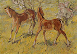 Foals at Pasture 1909 By Franz Marc