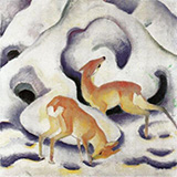 Deer in the Snow 1911 By Franz Marc