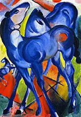 Blue Foals 1913 By Franz Marc