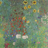Farm Garden with Sunflowers 1916 By Gustav Klimt