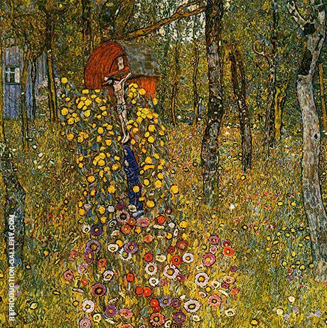 Farm Garden with Crucifix By Gustav Klimt