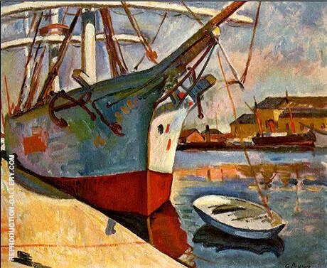 Ship at Le Havre 1905 By Georges Braque