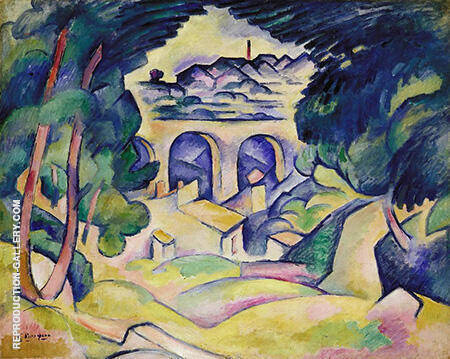 The Viaduct at L'Estaque by Georges Braque | Oil Painting Reproduction