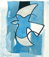L'Oiseaux Bleu et Gris By Georges Braque