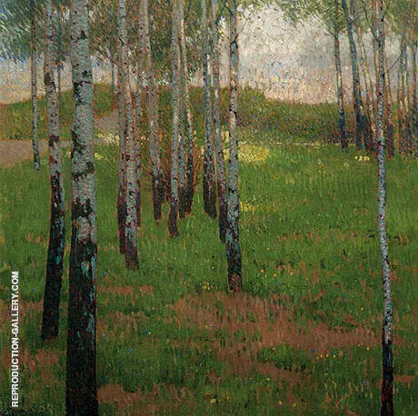 Birch Grove at Dusk By Carl Moll