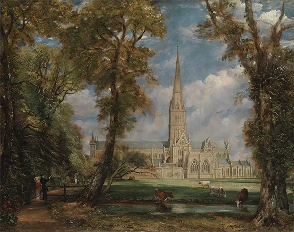 Salisbury Cathedral from the Bishop's Grounds By John Constable
