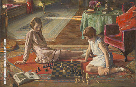The Chess Players 1929 by John Lavery | Oil Painting Reproduction