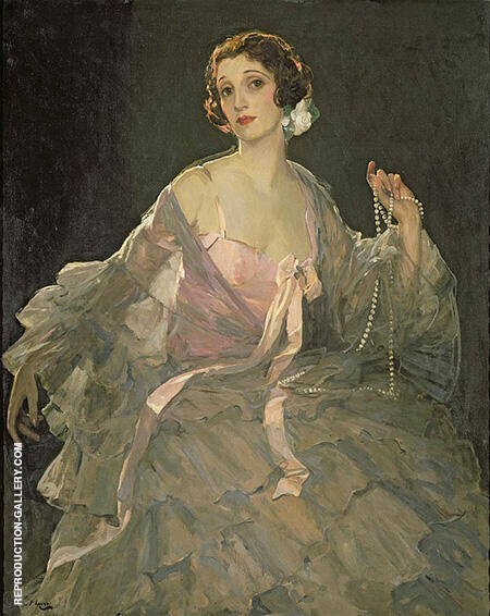 Hazel in Rose and Grey 1922 by John Lavery | Oil Painting Reproduction