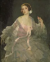 Hazel in Rose and Grey 1922 By John Lavery