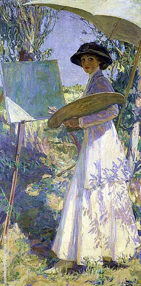 Mrs. Lavery sketching 1910 By John Lavery