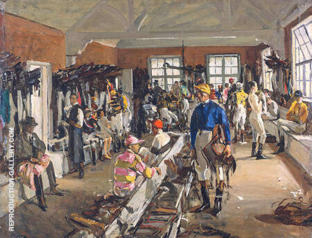 The Jockeys Dressing Room at Ascot 1923 | Oil Painting Reproduction