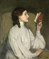 Miss Auras The Red Book 1892 By John Lavery
