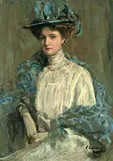 Portrait of a Lady in Blue By John Lavery