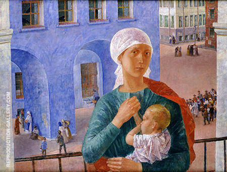 1918 A Petrogrado 1920 by Kuzma Petrov-Vodkin | Oil Painting Reproduction