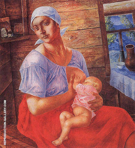 Mother 1915 by Kuzma Petrov-Vodkin | Oil Painting Reproduction