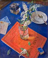 Bird Cherry in Glass 1932 By Kuzma Petrov-Vodkin