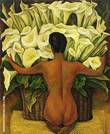 Nude with Calla Lilies by Diego Rivera | Oil Painting Reproduction