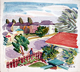 Back Garden at 43 Chudleigh 1936 By Jack Bush