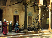Harem Women Feeding Pigeons in a Courtyard 1894 By Jean Leon Gerome