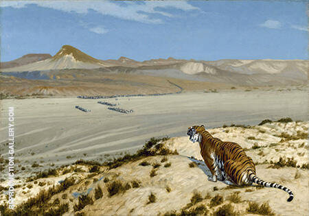 Tiger on the Watch by Jean Leon Gerome | Oil Painting Reproduction