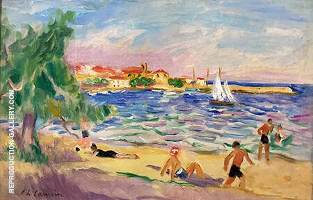 La Plage De Sainte Maxime By Charles Camoin