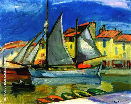 Sail Boat in Port Cassis By Charles Camoin