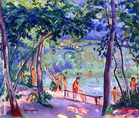 The Beach at Colombier c1918 By Henri Manguin