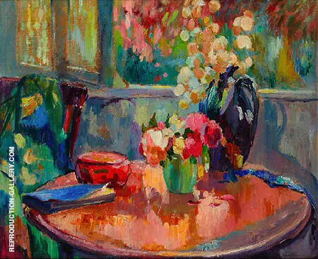 Vases of Flowers on the Table By Robert Antoine Pinchon