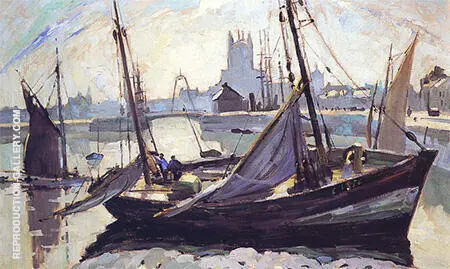 Boats Fecamp 1930 By Robert Antoine Pinchon