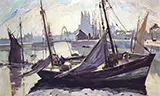 Boats Fecamp 1930 By Robert Antoine Pinchon