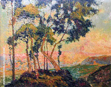 View of Mont-Gargan Setting Sun c1909 By Robert Antoine Pinchon