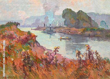 Seine River Bank by Robert Antoine Pinchon | Oil Painting Reproduction