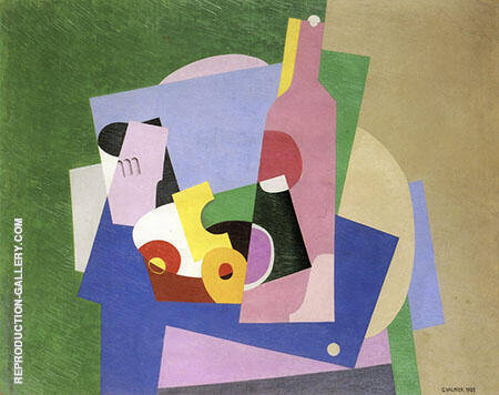 Still Life with Bottle 1923 by Georges Valmier | Oil Painting Reproduction