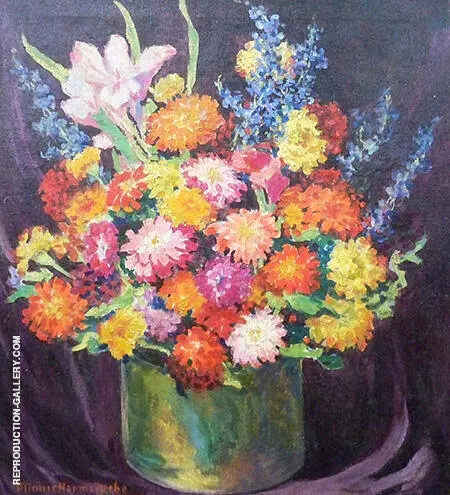 Still Life with Zinnias 1936 By Minnie Harms Neebe