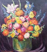 Still Life with Zinnias 1936 By Minnie Harms Neebe