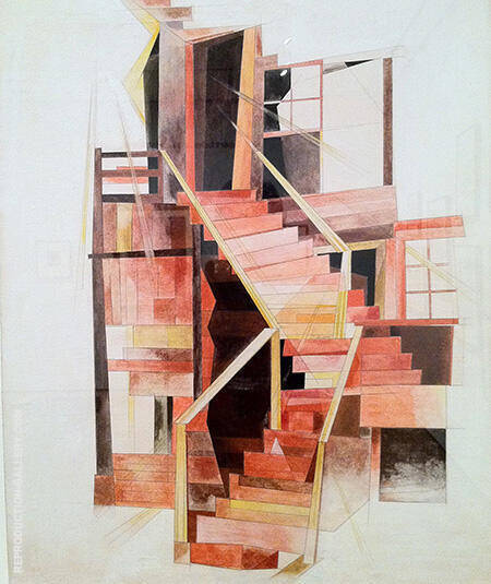 Stairs Provincetown 1920 by Charles Demuth | Oil Painting Reproduction