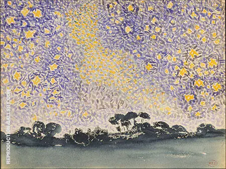 Landscape with Stars c1905 By Henri Edmond Cross