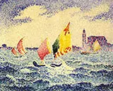 Sailboats Near Chicago By Henri Edmond Cross