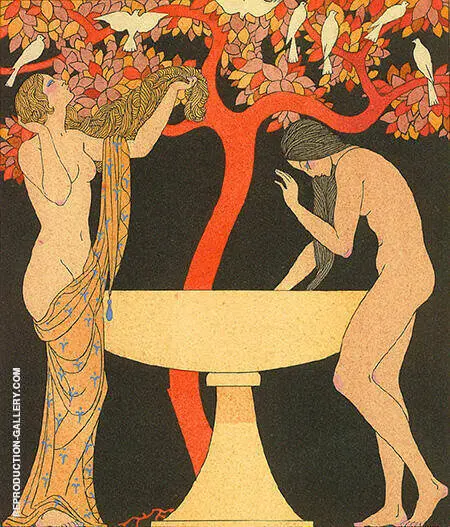 Untitled Pochoir From 1922 By George Barbier