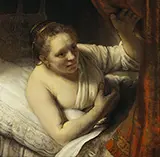 A Woman Waiting in Bed 1644 By Rembrandt Van Rijn