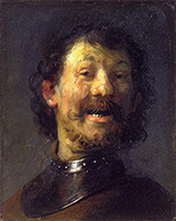 Bust of a Laughing Man in a Gorget 1630 By Rembrandt Van Rijn