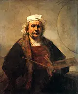 Self Portrait with Two Circles 1665 By Rembrandt Van Rijn