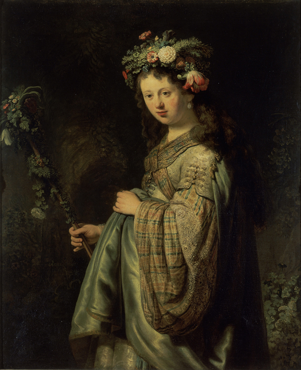 Saskia as Flora 1634 by Rembrandt Van Rijn | Oil Painting Reproduction