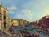 The Regatta seen from Ca Foscari 1727 By Canaletto